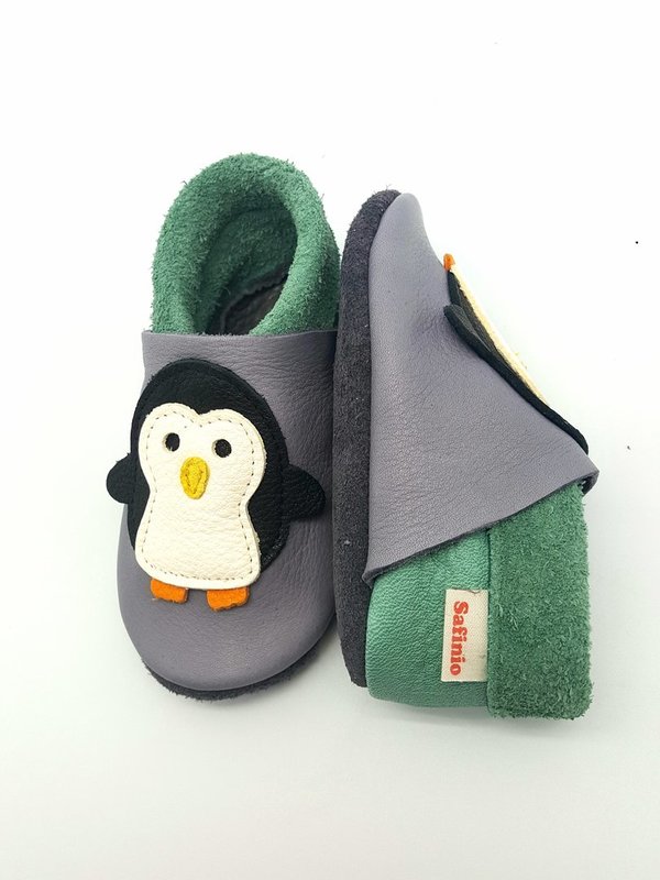 Krabbelschuhe Pinguin aus Ecopell Leder